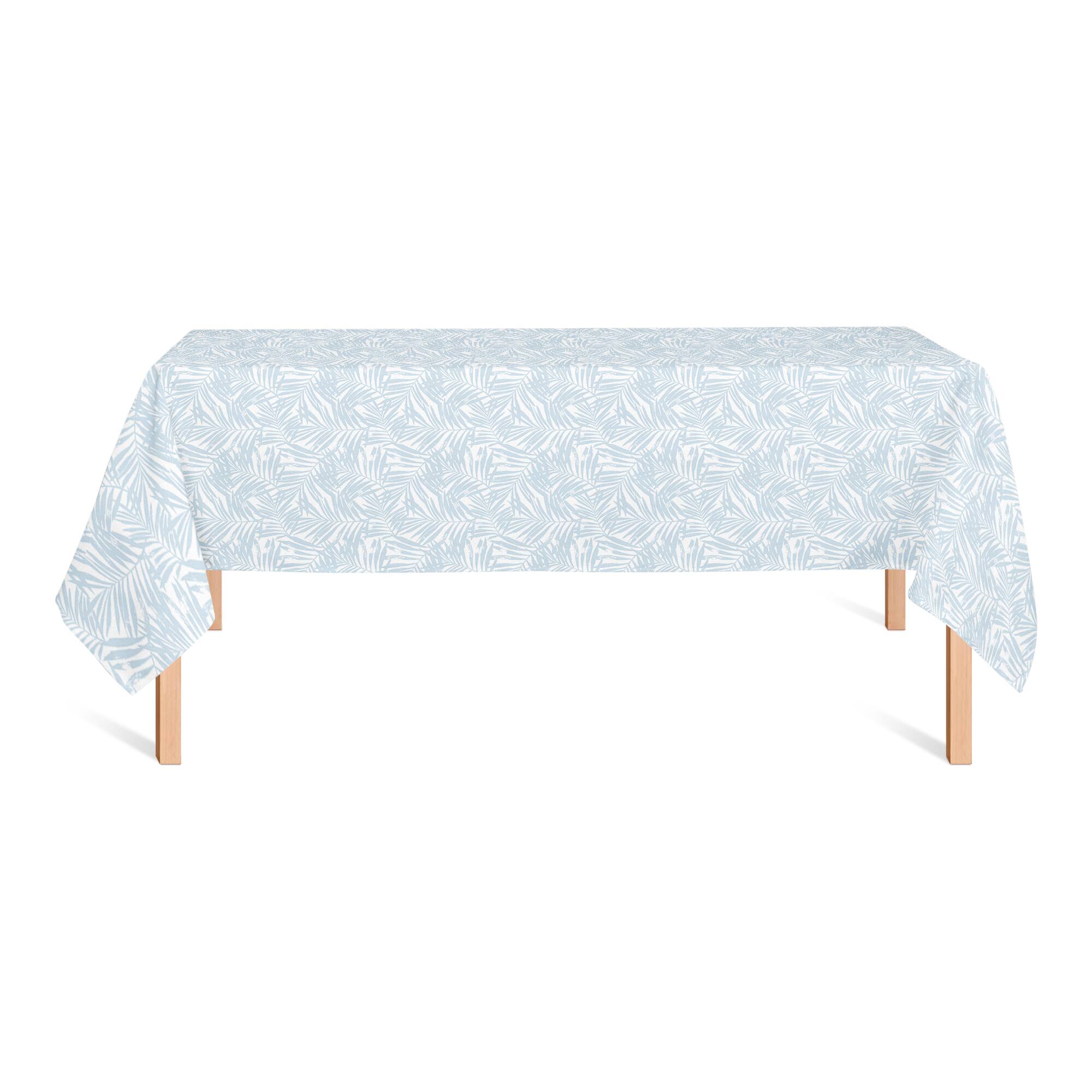 102" Blue Palm Leaf Pattern Tablecloth